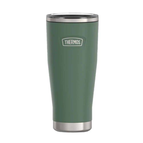 530 ml pipetli, slide kapaklı paslanmaz çelik termos, yeşil renkli, çift cidarlı vakum yalıtımlı içecek bardağı.