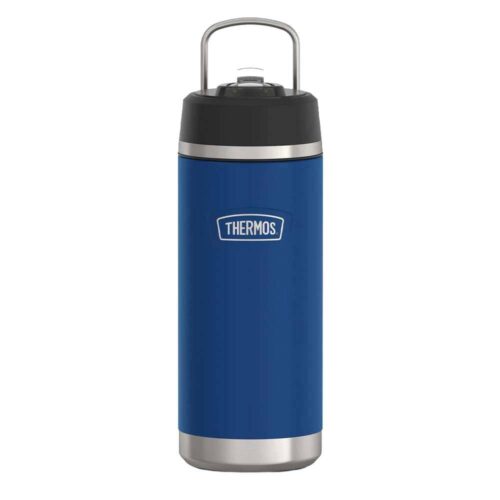 Thermos ICON™ 530 ml pipetli paslanmaz çelik termos, slide kapaklı siyah renkli içecek termosu