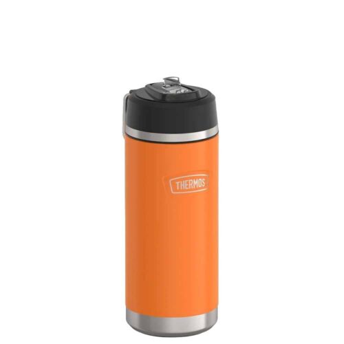 Thermos ICON™ 530 ml pipetli paslanmaz çelik termos, slide kapaklı siyah renkli içecek termosu