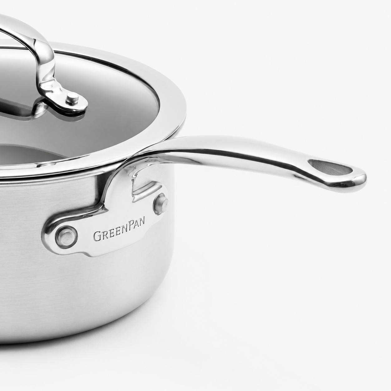 GreenPan Premiere Pro 5-Ply Paslanmaz Çelik Cam Kapaklı Sosluk 16 cm 1.58 L – ürün görünümü 2