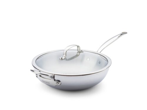 GreenPan Premiere Pro 5-Ply Paslanmaz Çelik Cam Kapaklı Wok Tava 30 cm 4.74 L – ürün görünümü 1