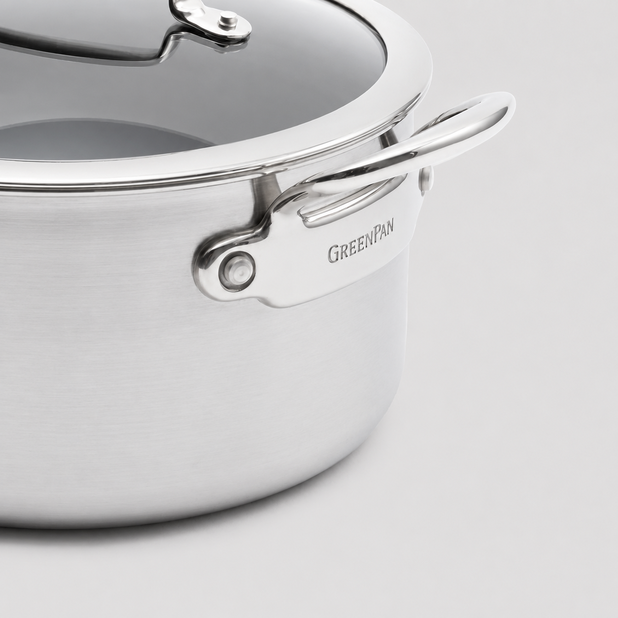 GreenPan Premiere Pro 5-Ply Paslanmaz Çelik Cam Kapaklı Derin Tencere 16 cm 1.58 L – ürün görünümü 3