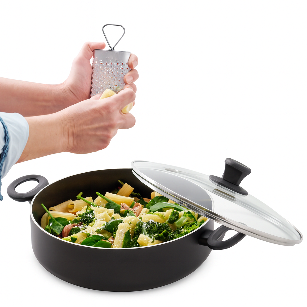 GreenPan Torino Thermolon Seramik Yüzeyli Basık Tencere 28 cm – 4,3 L – detay görünümü